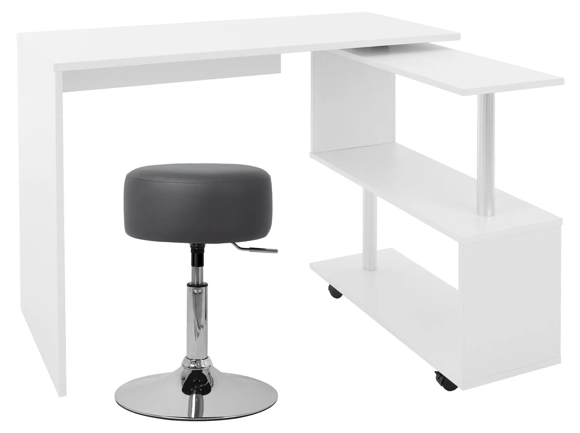 Schreibtisch mit cm 150x88x75 Sitzhocker