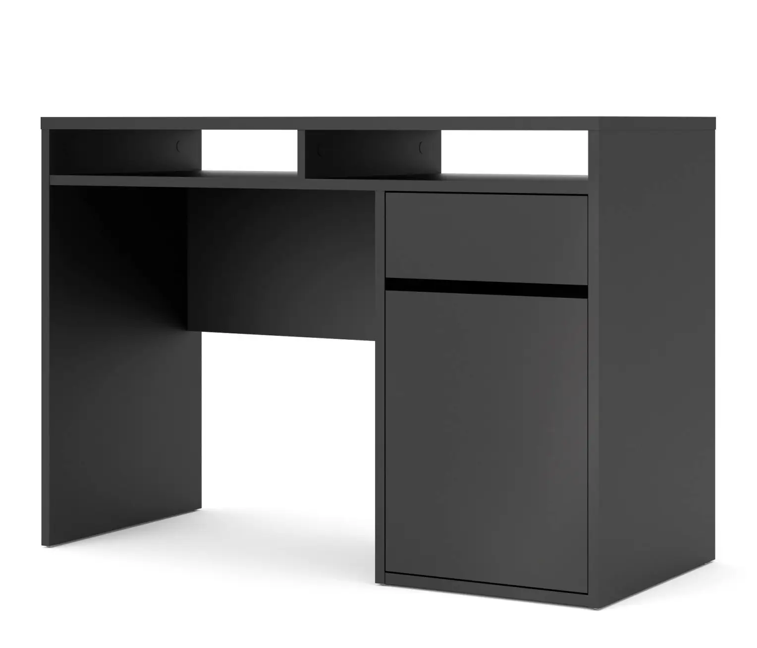 Schreibtisch mit T眉r, Schwarz Linearer 1