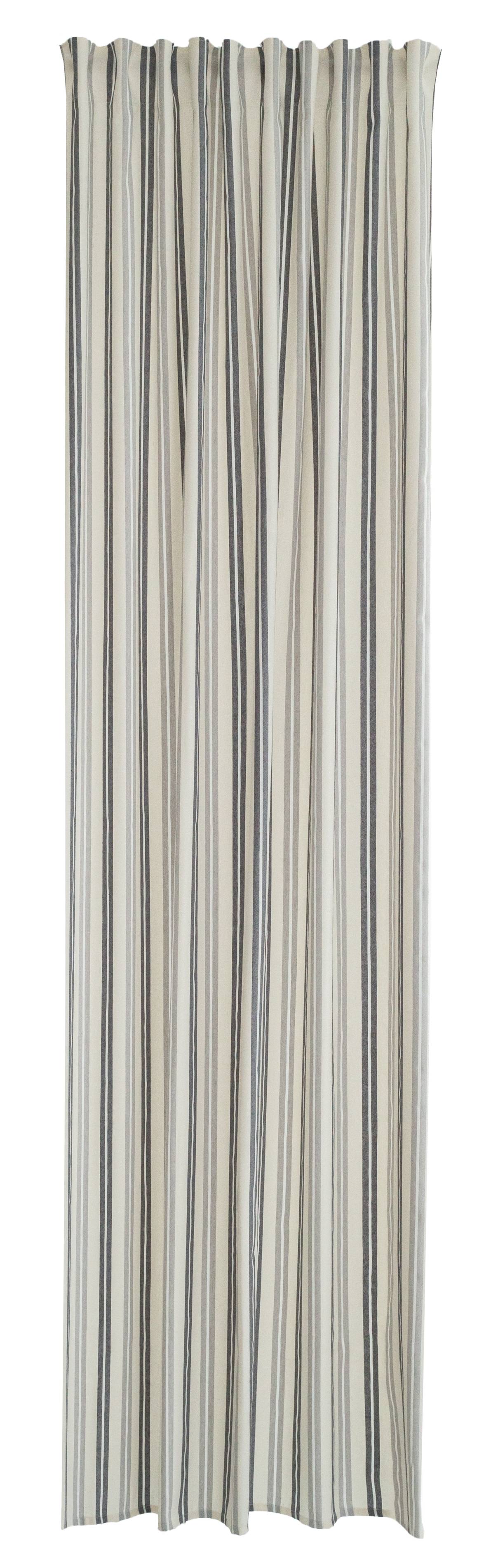 kaufen Vorhang home24 | grau-schwarz baumwolle streifen