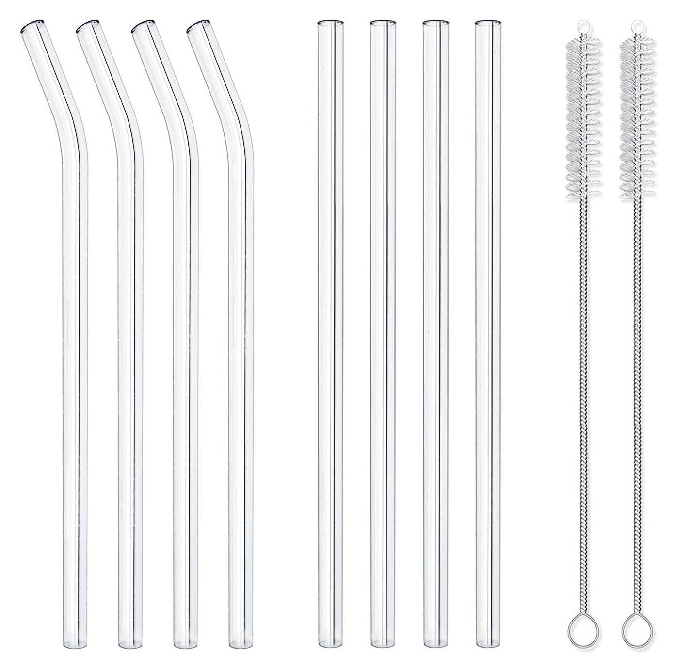 Lot De 10 Pailles En Verre, Longues, Courtes, 15 Cm, Passent Au Lave