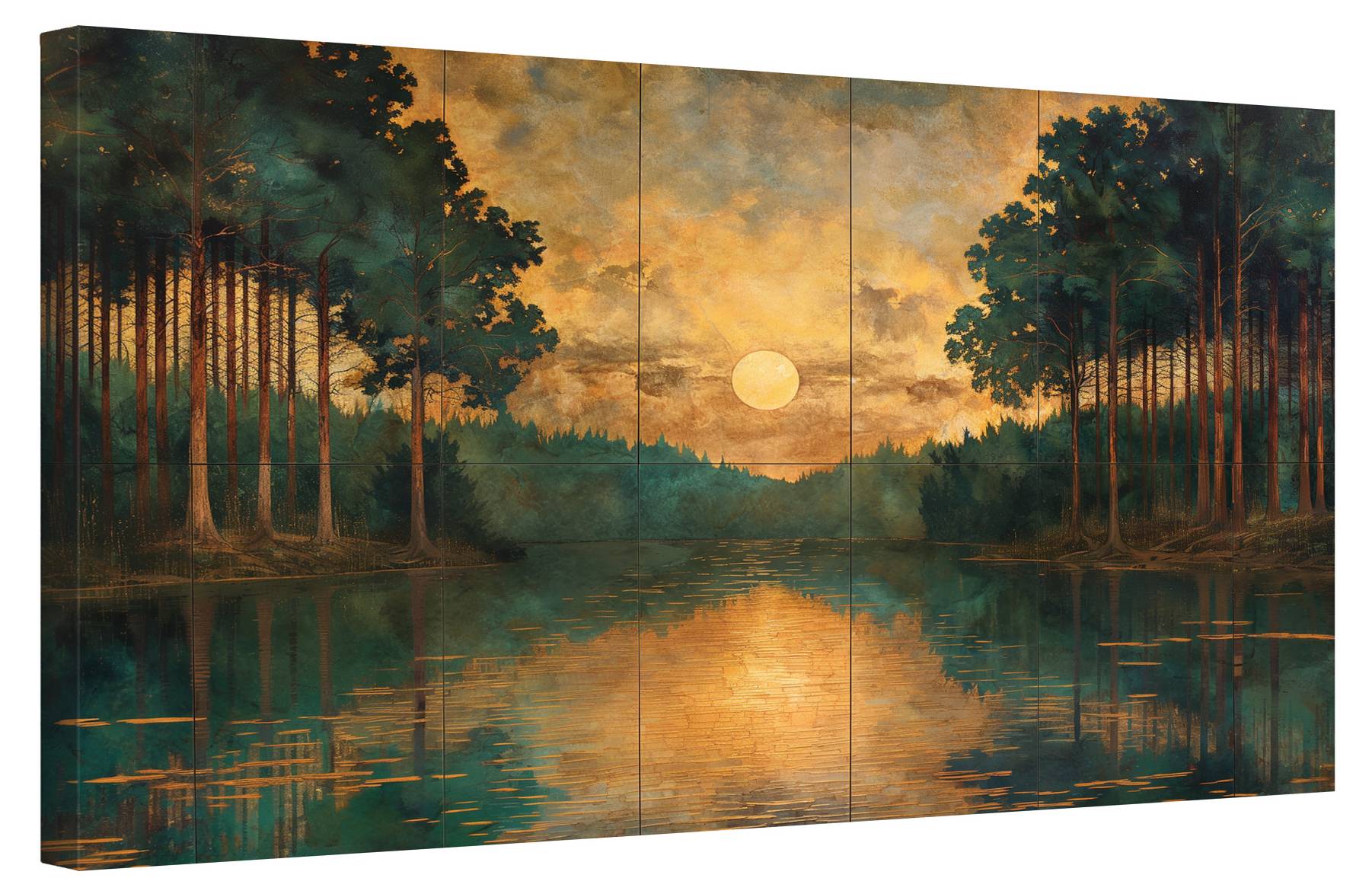 Gemälde Auf Leinwand – VR027-B, 24 X 48 Zoll, Moderner Wandschmuck Für Wohnzimmer & Büro