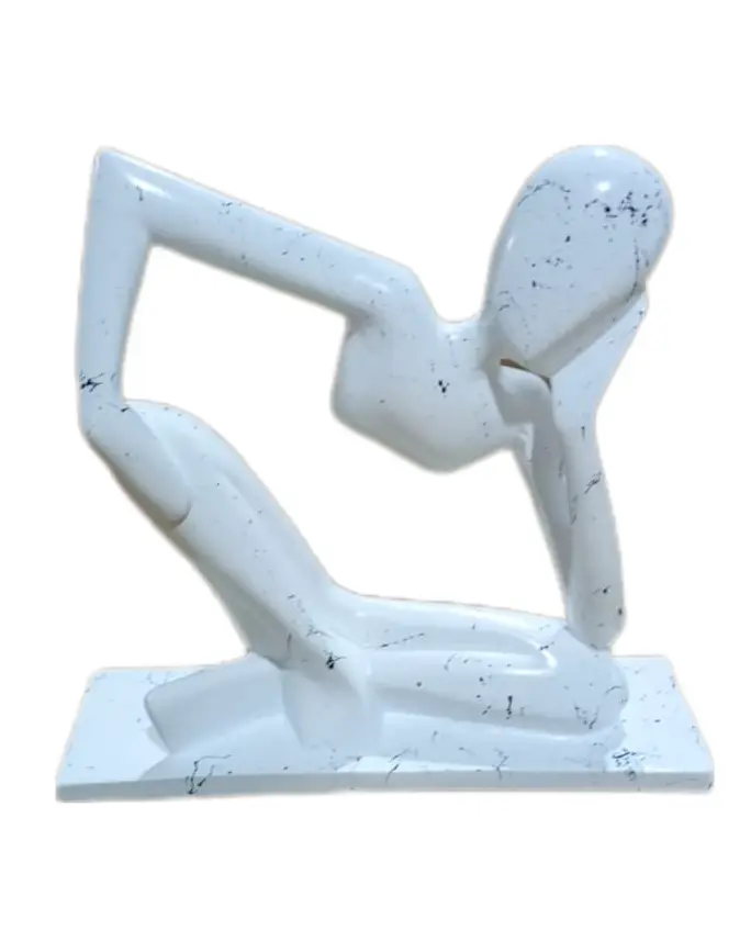 Skulptur Denkender Wei脽 Marmoroptik