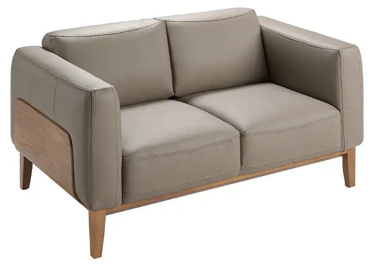 Leder Details Sitzer-Sofa,gepolstert mit