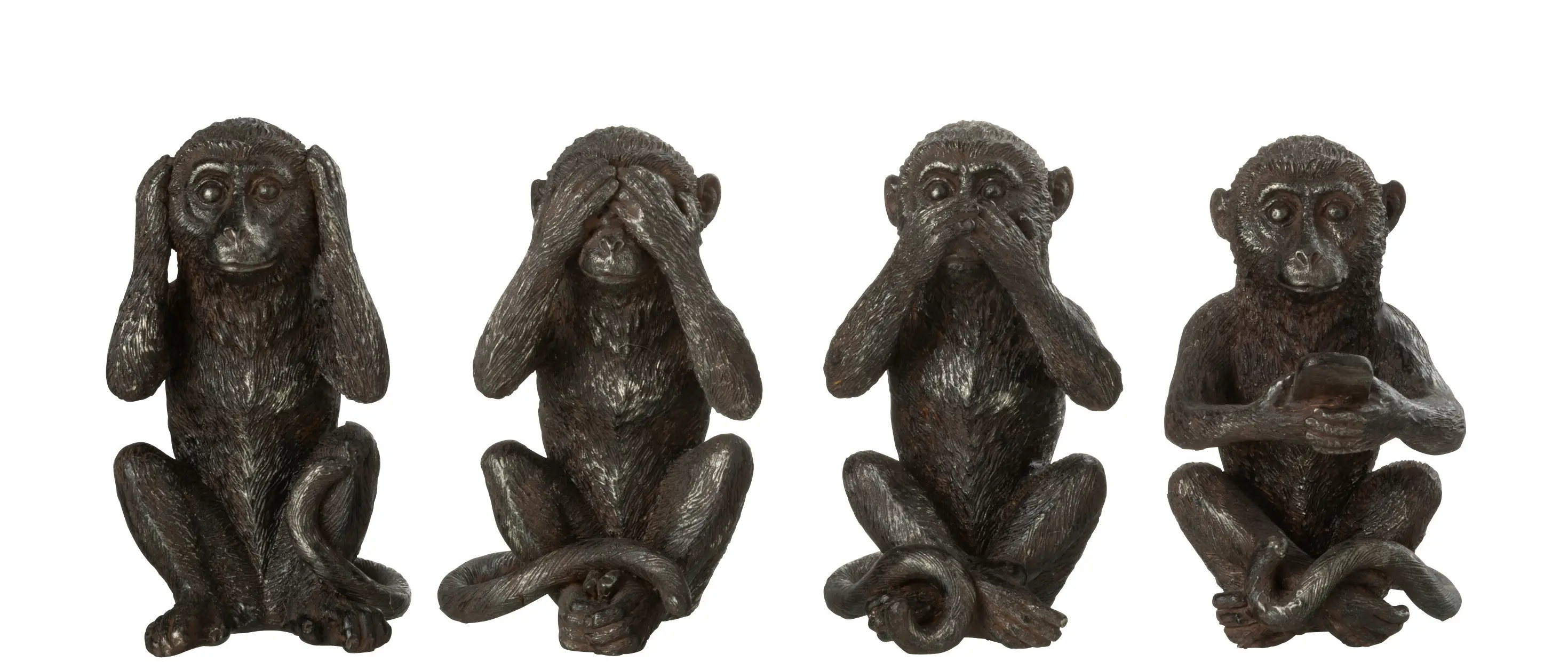 4 12cm Poly sitzende Affenfiguren H枚he