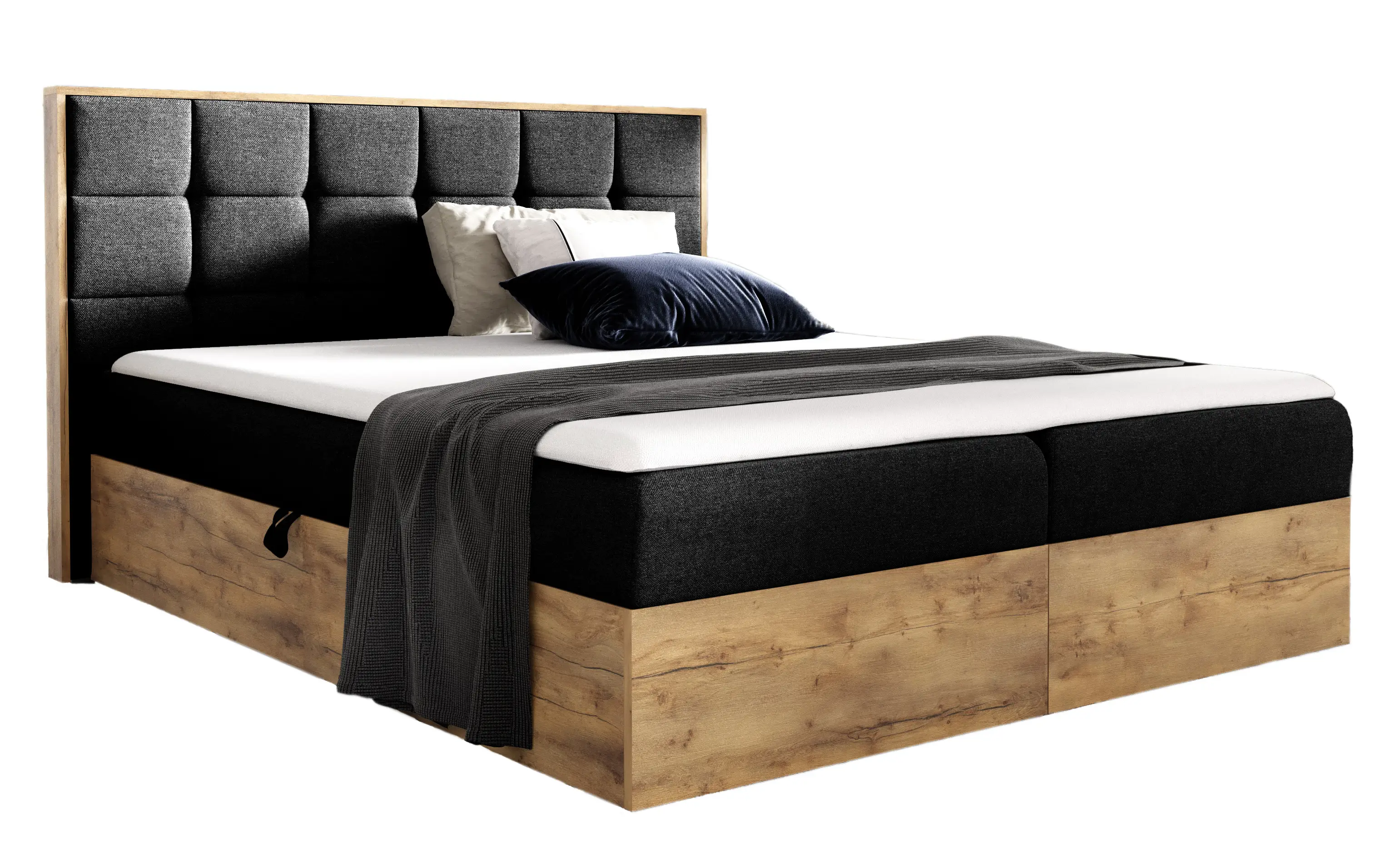 Boxspringbett ZONNI 140 cm SR100 Schwarz