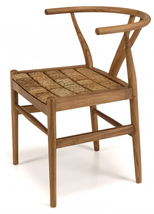 Brauner aus recyceltem Stuhl Teakholz