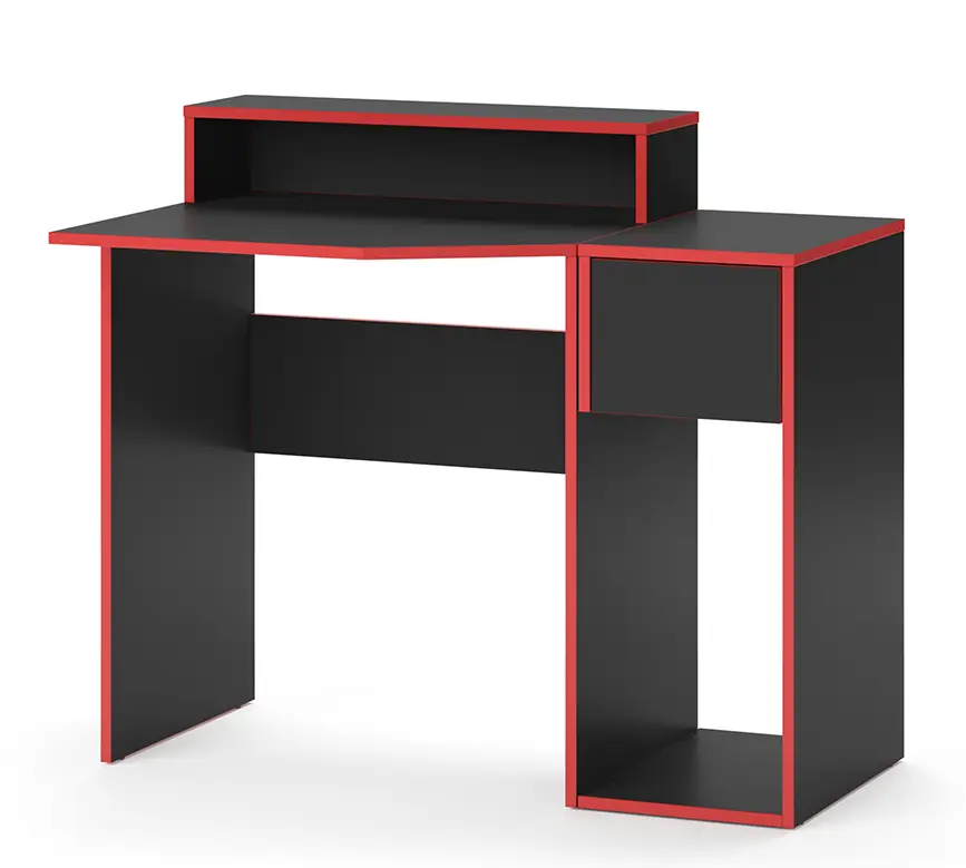 Schwarz/Rot Set 鈥濳ron鈥? 7 Computertisch
