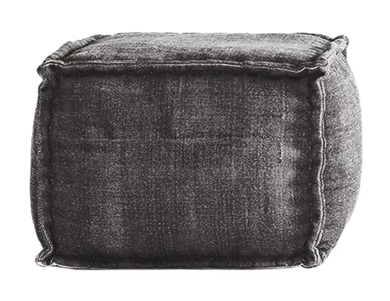 Quadratischer Pouf Grau Baumwolle XL | Poufs