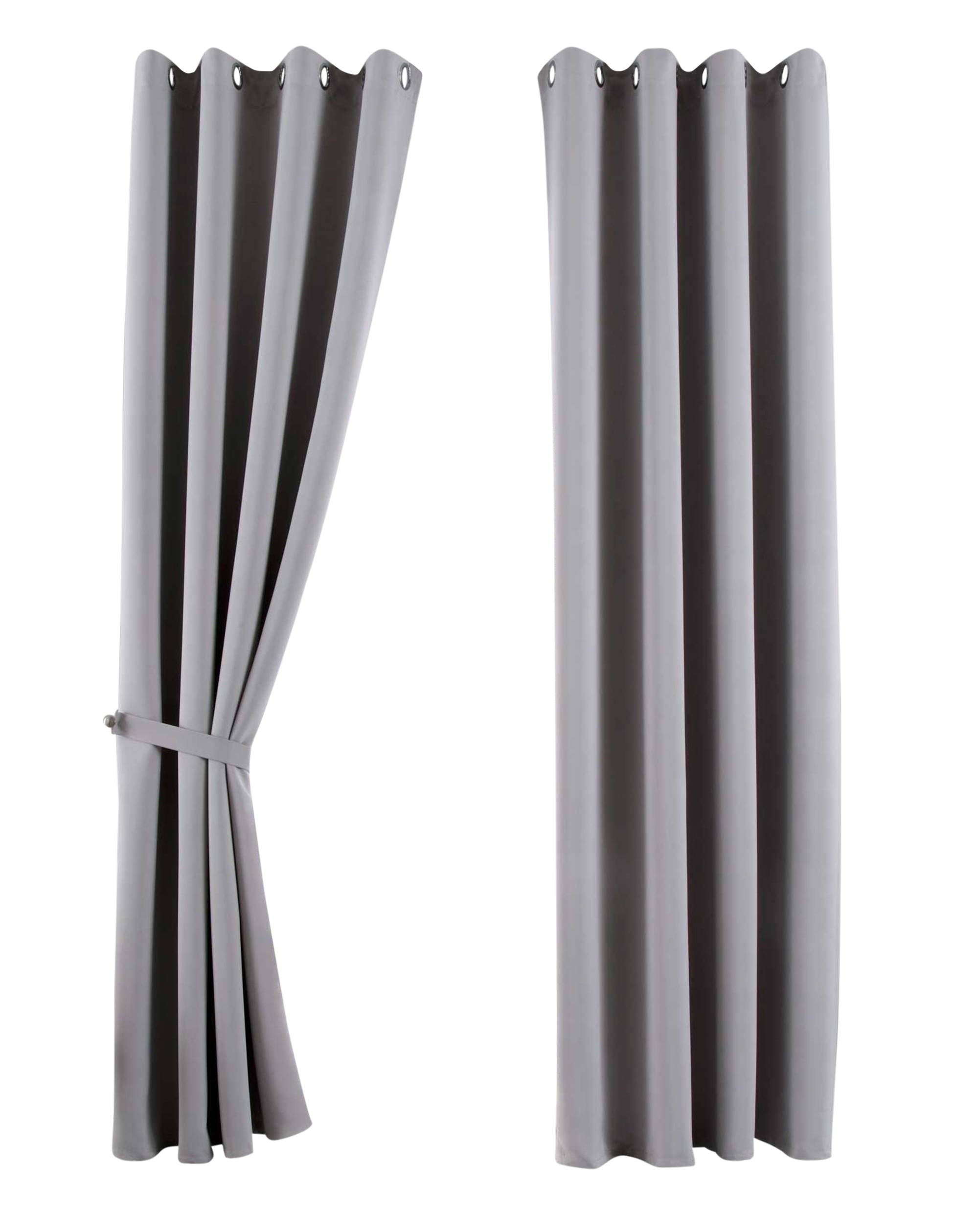 Gardinen-Welt Online Shop - Verdunklungschal in grau aus Thermostoff mit  Ösen 135 x 245 cm
