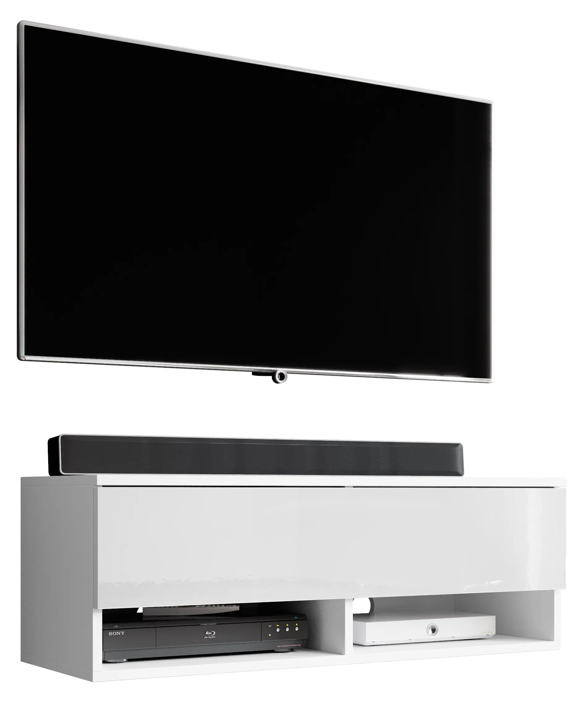 TV-Schrank Alyx 100 cm Wei脽 mit LED | TV-Lowboards