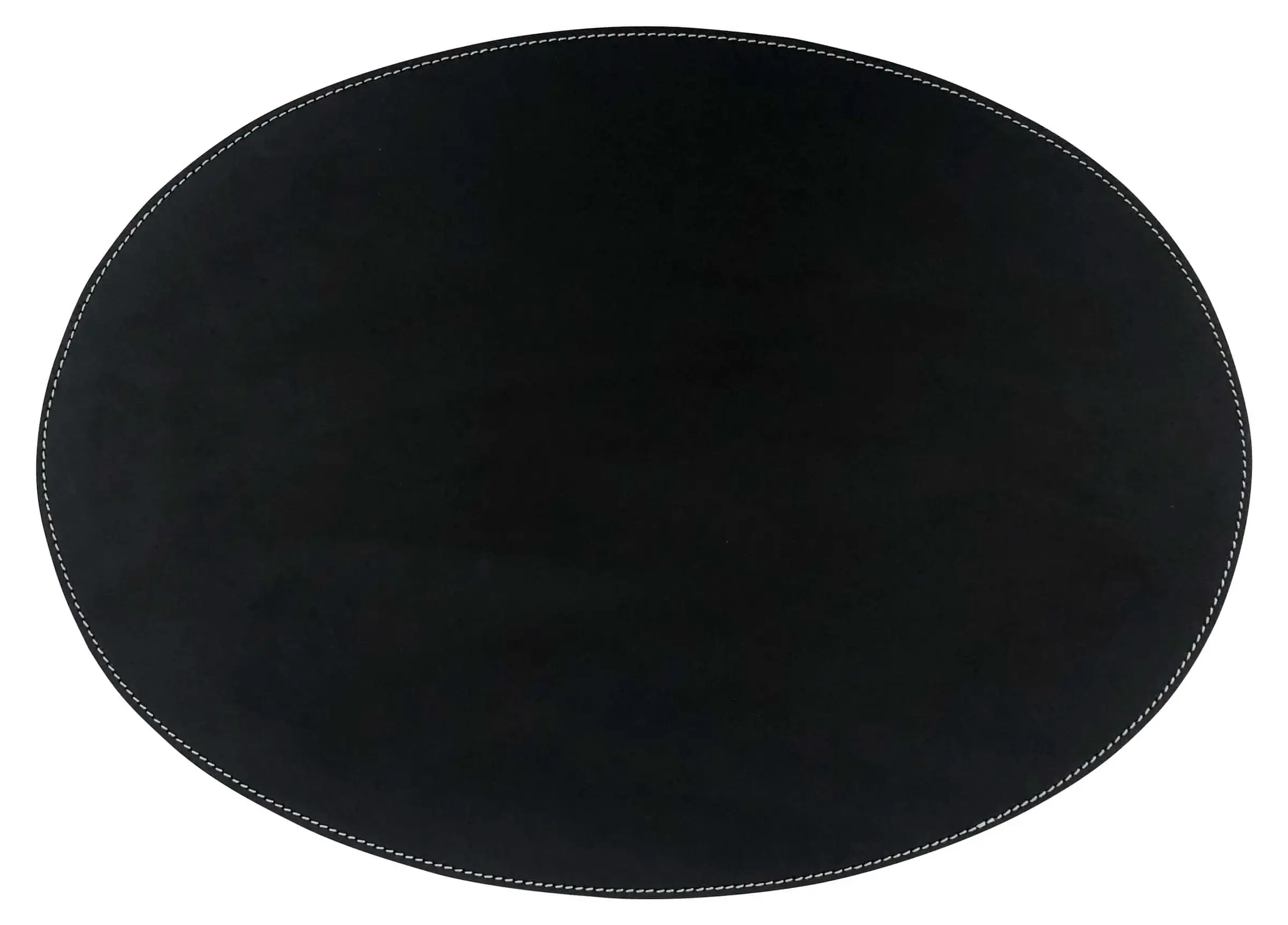 Tischset Leder KANON schwarz oval