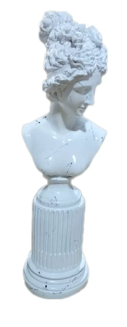 Wei脽 Skulptur Frau Marmoroptik