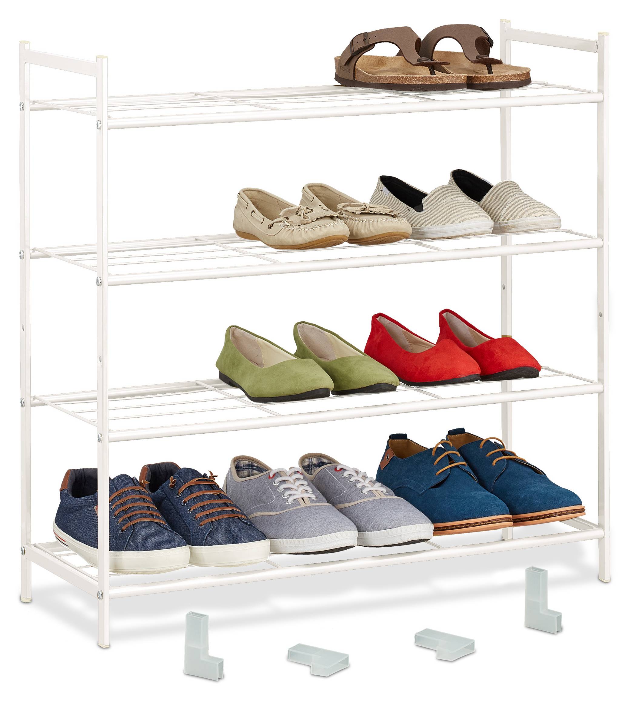 Klein étagère à chaussures, étagère à chaussures empilable, 4 niveaux,  rangement pour