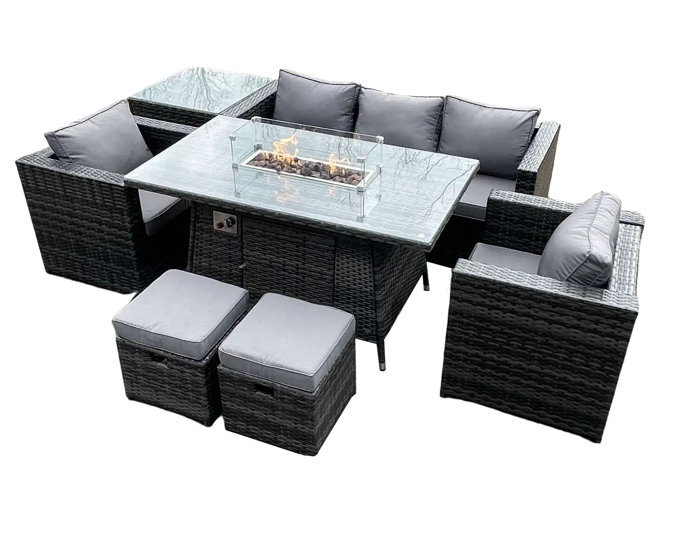 Rattan 7 Gartensofa Sitzer Outdoor Set