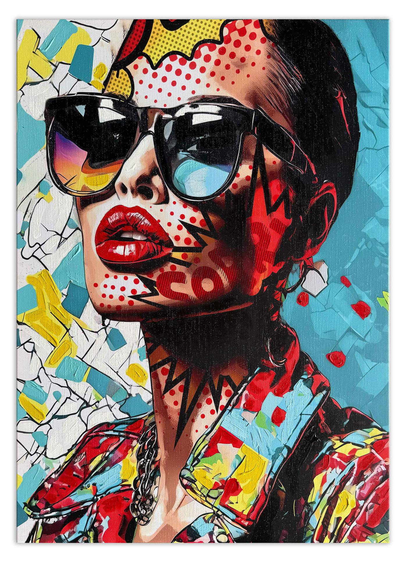 Tableau Toile Femme 3x50x50 Cm Par Visario - Art Mural Prêt à Accrocher