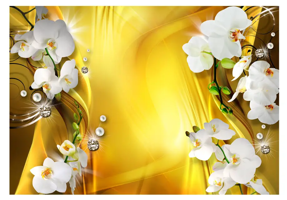 Fototapete Orchid Gold in