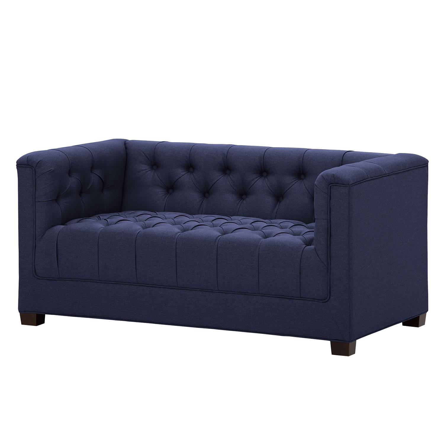 goedkoop Bank Grand 2zitsbank geweven stof Stof Milan Donkerblauw Maison Belfort