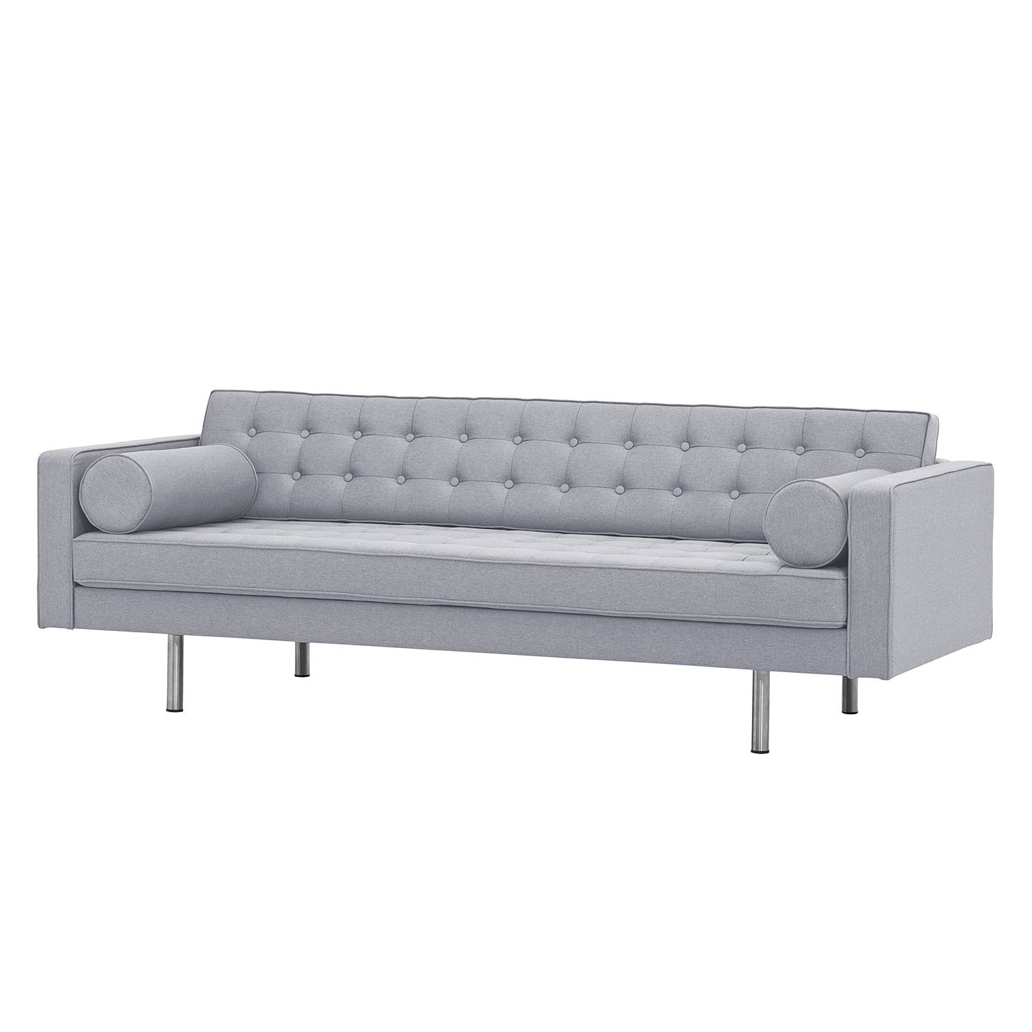 home24 Fredriks Sofa Chelsea 3-Sitzer Hellgrau Webstoff 216x71x85 cm