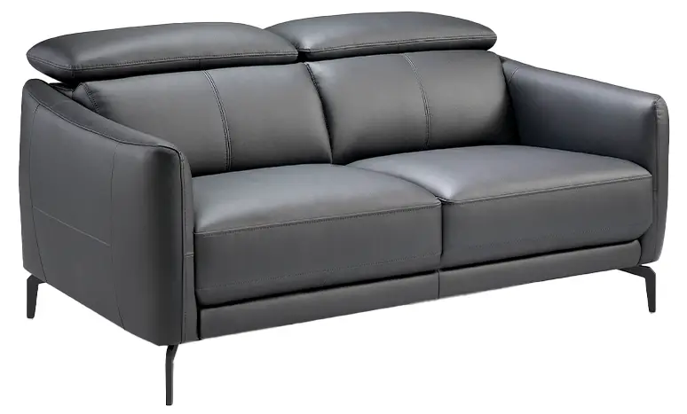 aus Rindsleder schwarzem Sitzer-Sofa