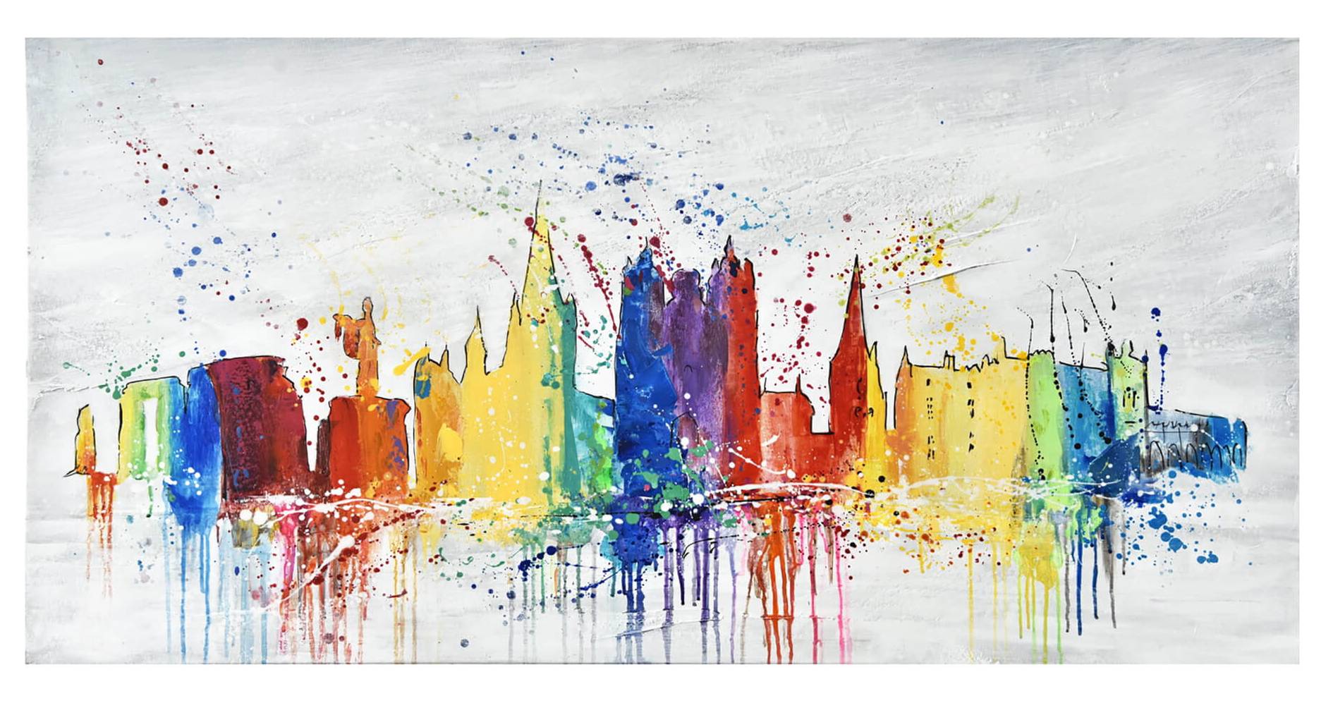 Tableau peint Dublin Skyline Silhouette Je commande ! home24