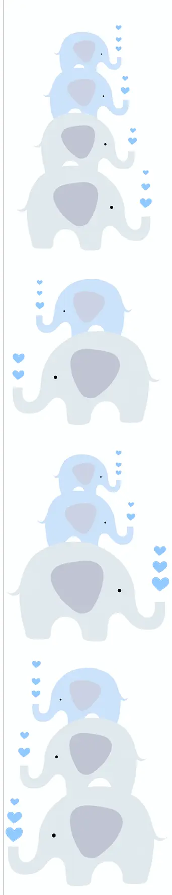 Grau Blau Kinderzimmertapete Elefanten