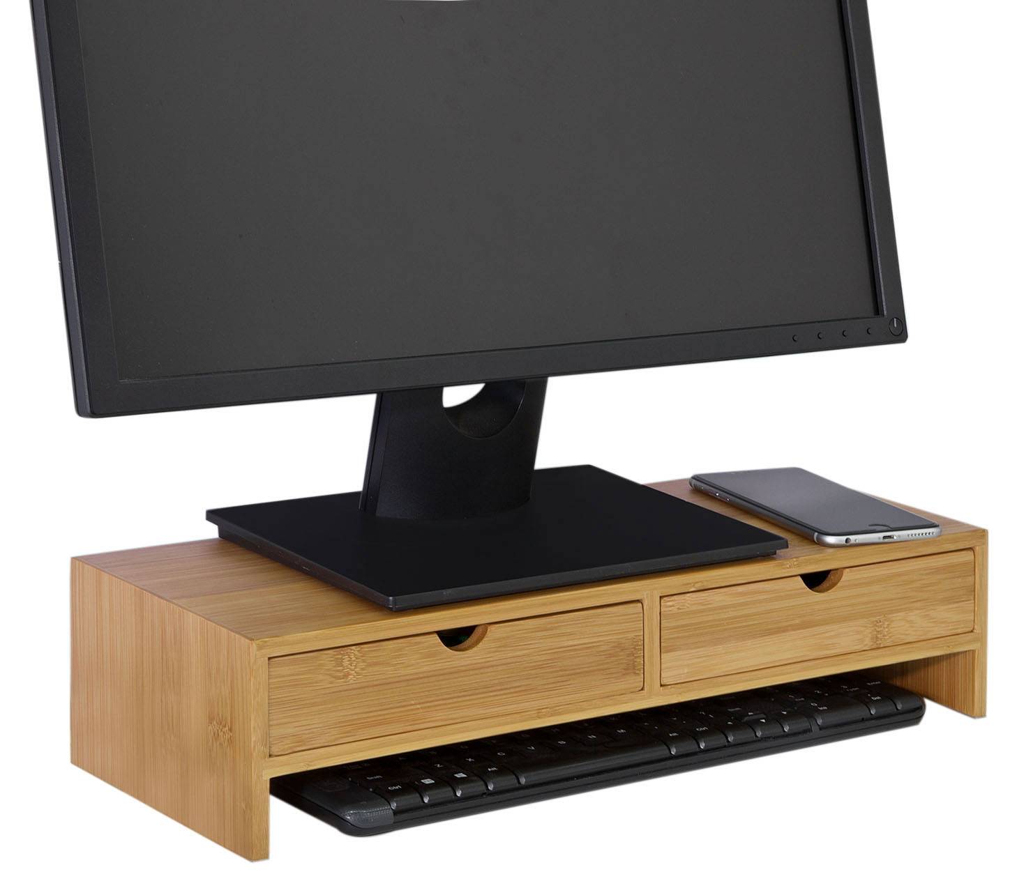 Monitorständer Holz Monitor erhöhung Ständer für 2 Monitore