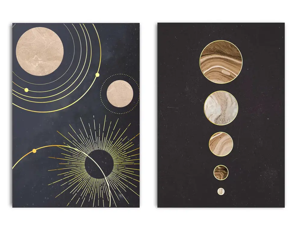 Echtes Planeten Gold Set Poster
