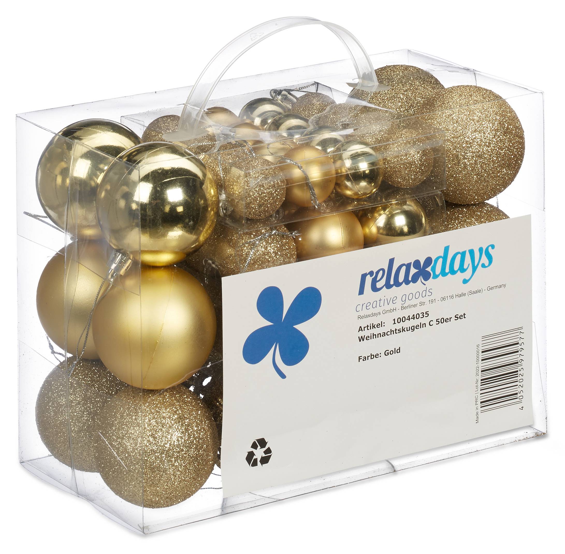 Boules De Noël - Lot De 50 Avec Paillettes, Brillantes Et Mates, Pour Sapin (3, 4 Et 6 Cm)