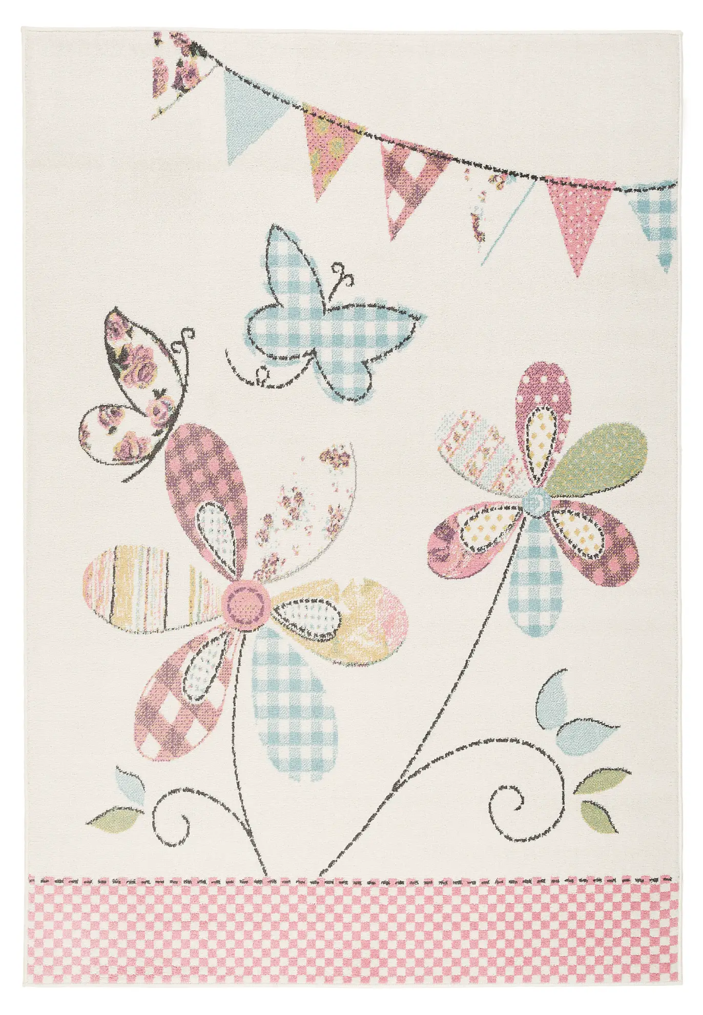 Kinder Teppich Ivy Blumen Schmetterling | Kinderteppiche