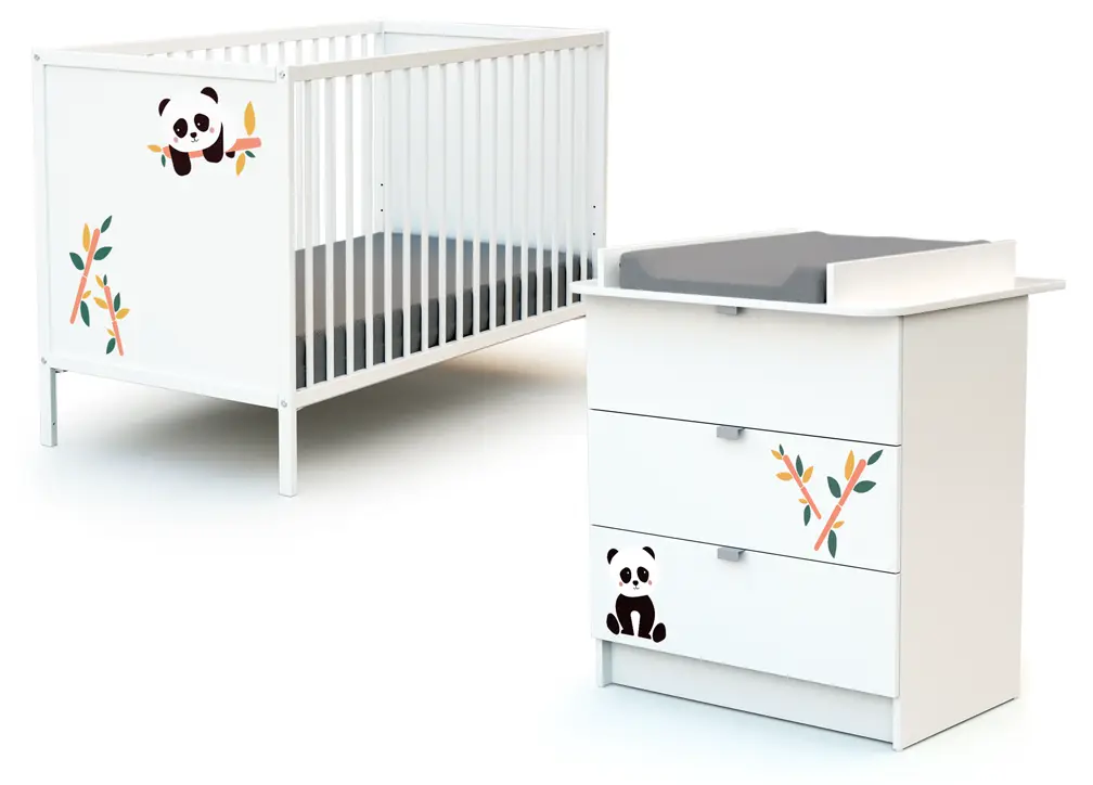 Panda Kommode Duo Babybett und