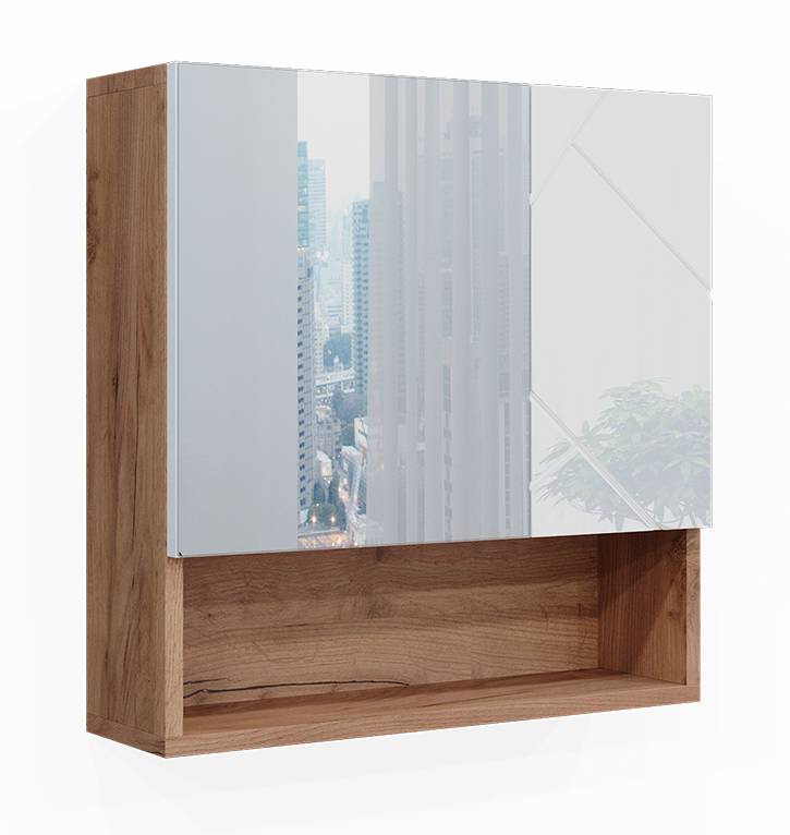 Armoire De Toilette Irma Vicco - Blanc Ultra-brillant, 55x54x16,9 Cm