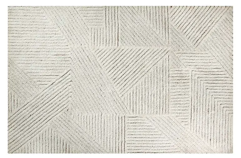 Texturierter Wollteppich beige 170x240cm