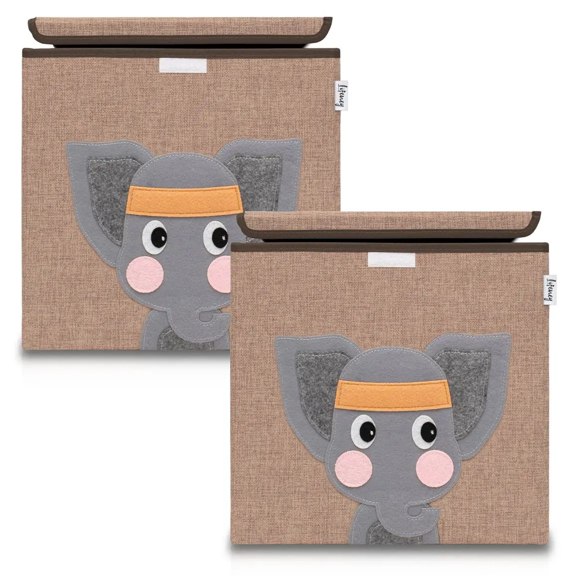 Aufbewahrungsboxen Elefant Lifeney Braun