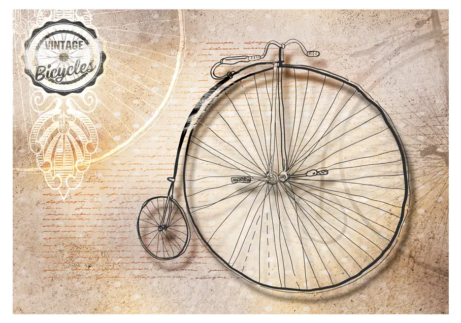 Fototapete Vintage bicycles sepia