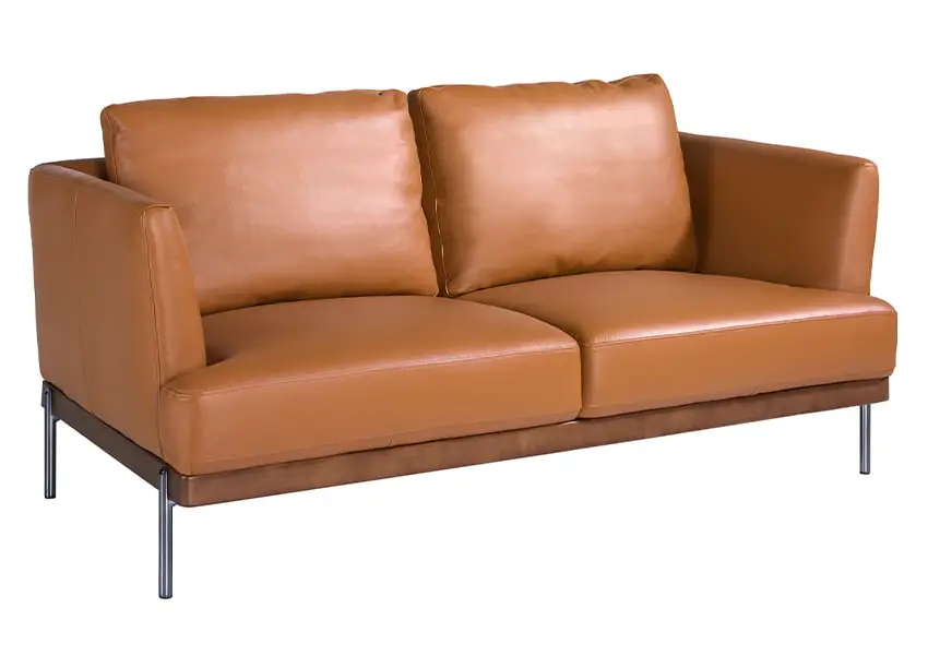 Stahlbeinen 2-Sitzer-Sofa in mit Leder