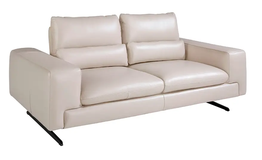 Stahl und Leder aus 2-Sitzer-Sofa