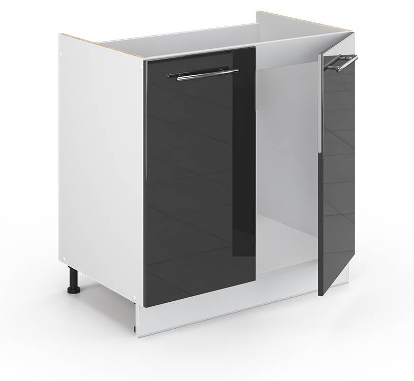 Meuble Bas De Cuisine VICCO Fame-Line 60cm Blanc Anthracite - Neuf