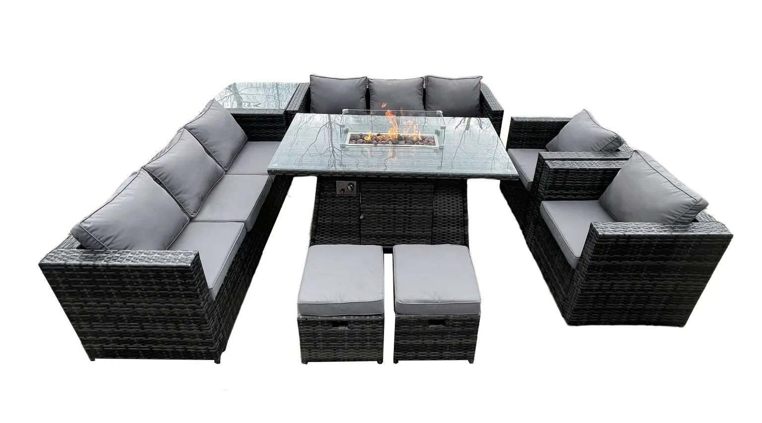 Sofa 10-Sitzer Gartenm枚bel Rattan Set