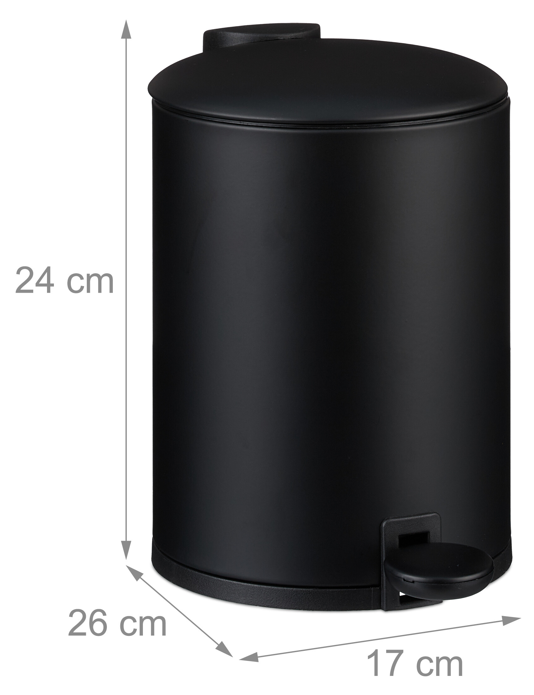 Relaxdays badkamer prullenbak, hangend, 3 liter, softclose, met emmer, metaal, afvalbakje wc & toilet, rond, wit