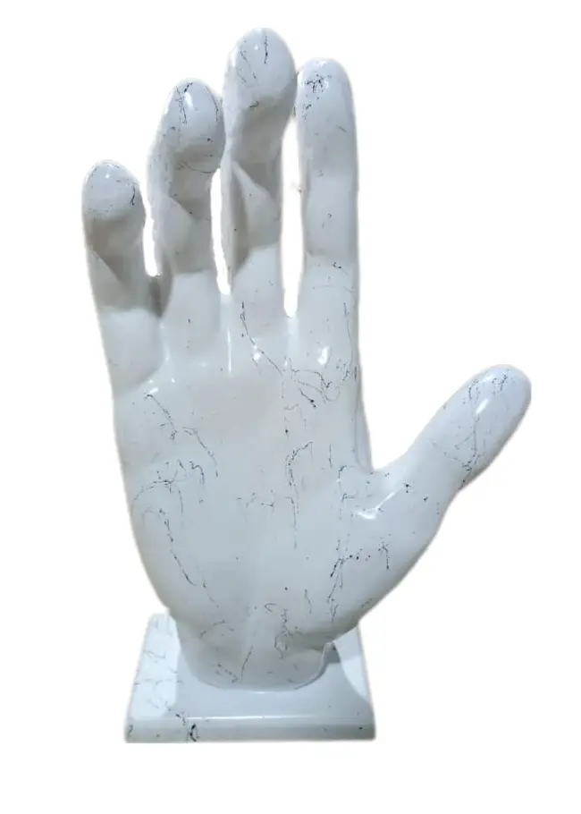 Skulptur Hand Marmoroptik Wei脽