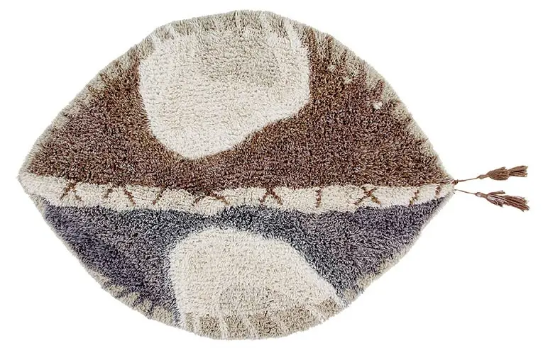 Ovaler Ethno-Teppich Kinga braun 110x200 | Kinderteppiche