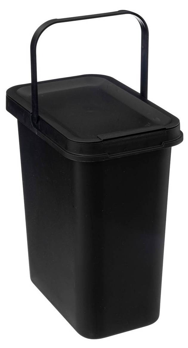5Five - Poubelle Noire Design 36,5L - Avec Roues Et Anse - Pour Cuisine Et Salle De Bain