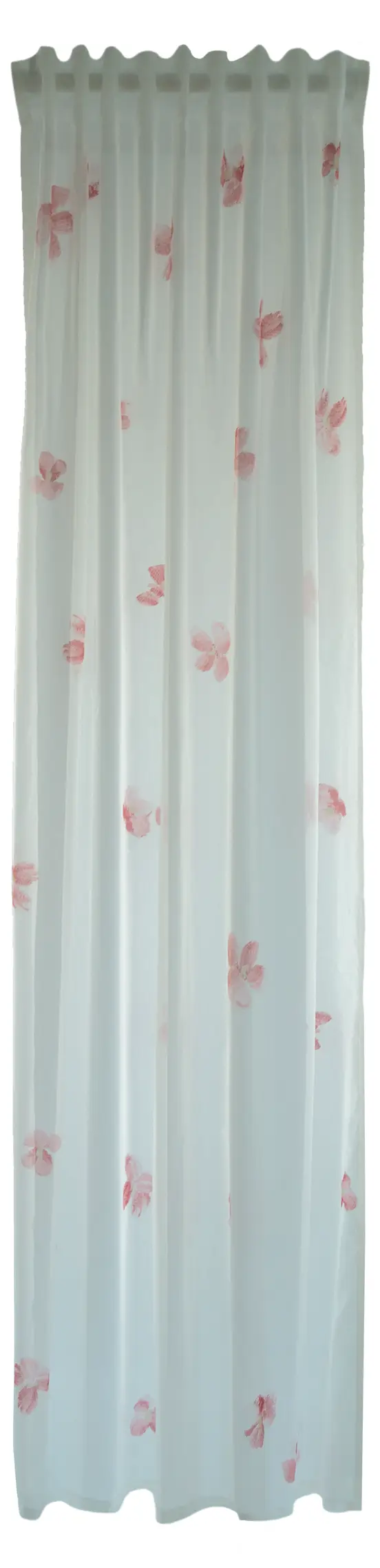Gardine wei脽-pink Floral | Gardinen