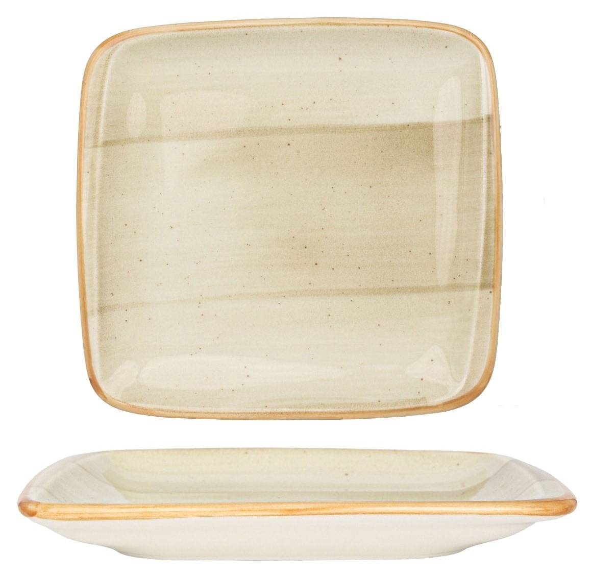 Bonna Madera Servierschale 24x14 Cm – 2er Set Porzellan, Grün-Kupfer Optik, Ofen-Mikrowellen-Spülmaschinenfest, Thermoschockbeständig, Gastro-Qualität