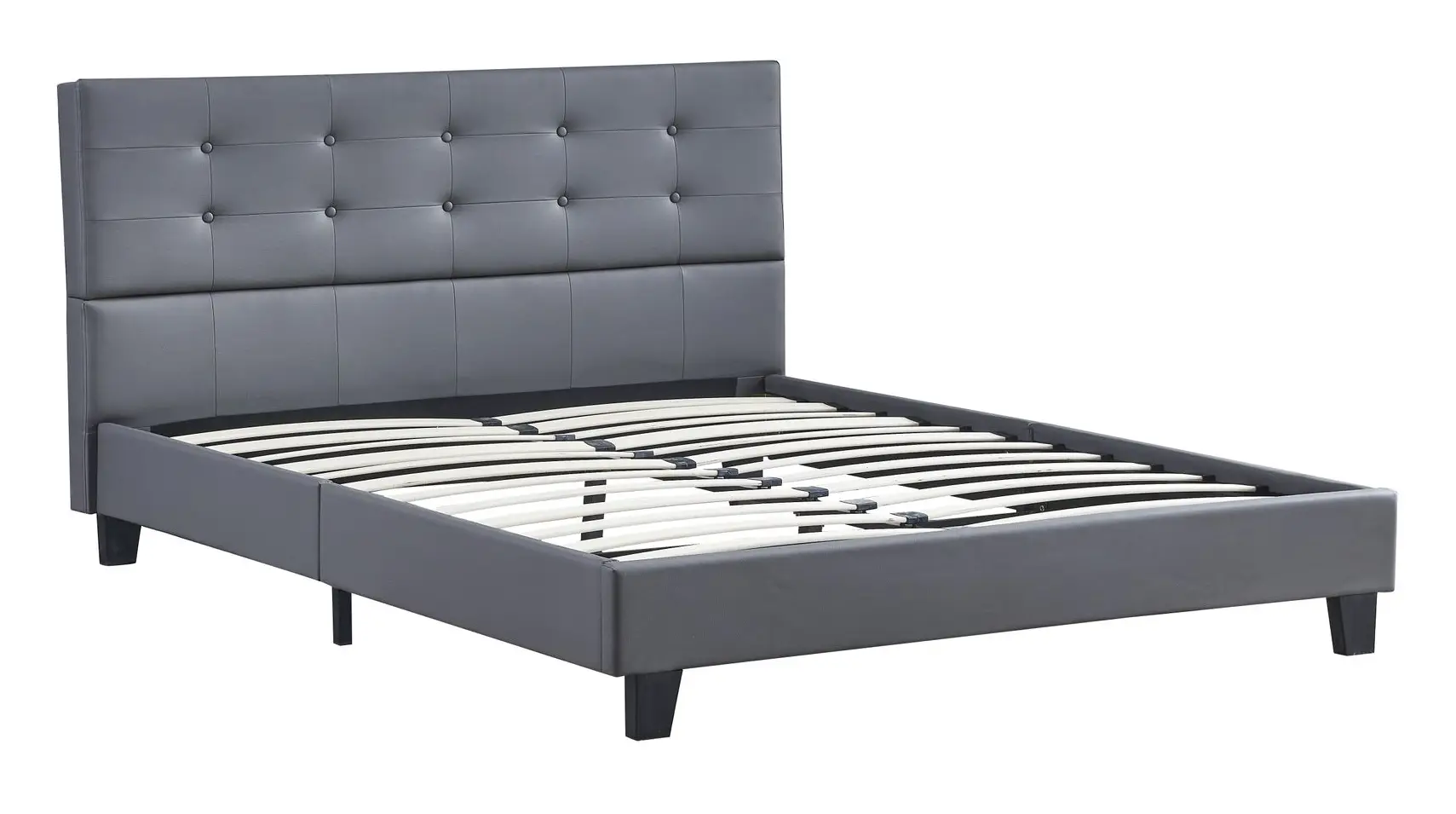 Bett aus Kunstleder grauem 120x190cm