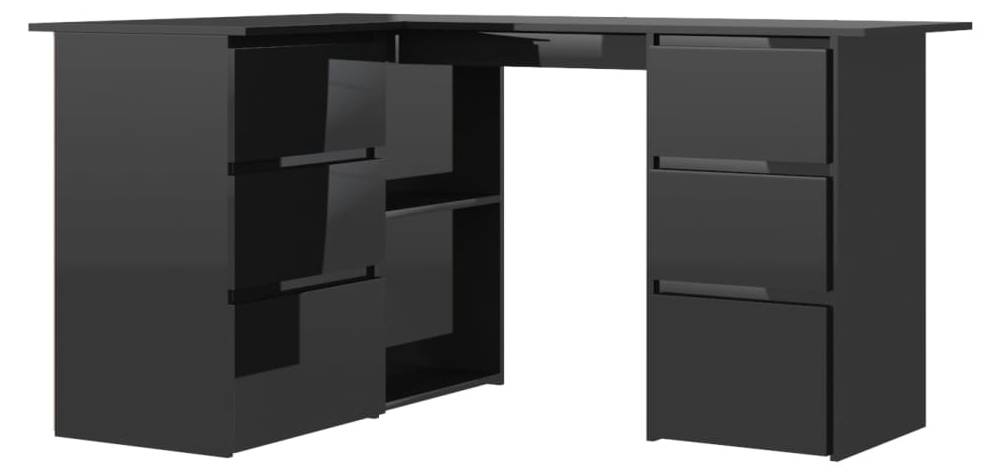 vidaXL Corner Desk High Gloss Black 145x kaufen | home24