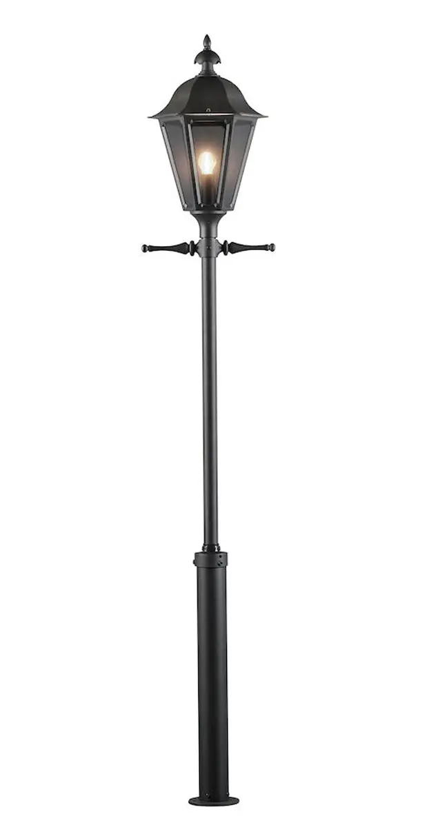 Gro脽 Mastleuchte Schwarz, 260cm H枚he LED