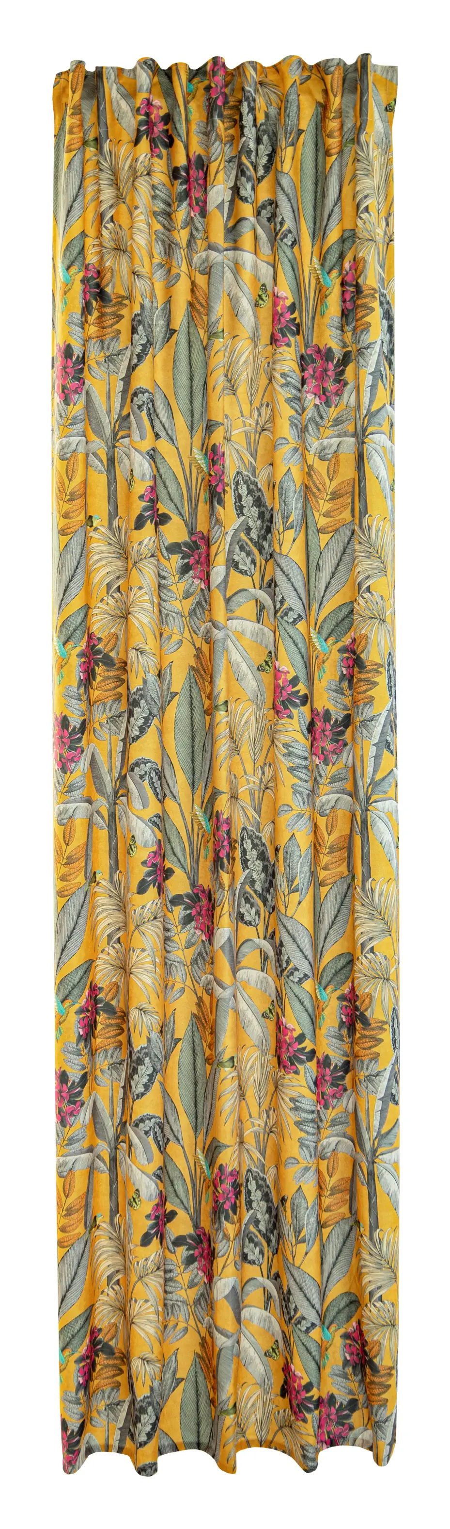 Vorhang gelb floral blickdicht | Vorhänge