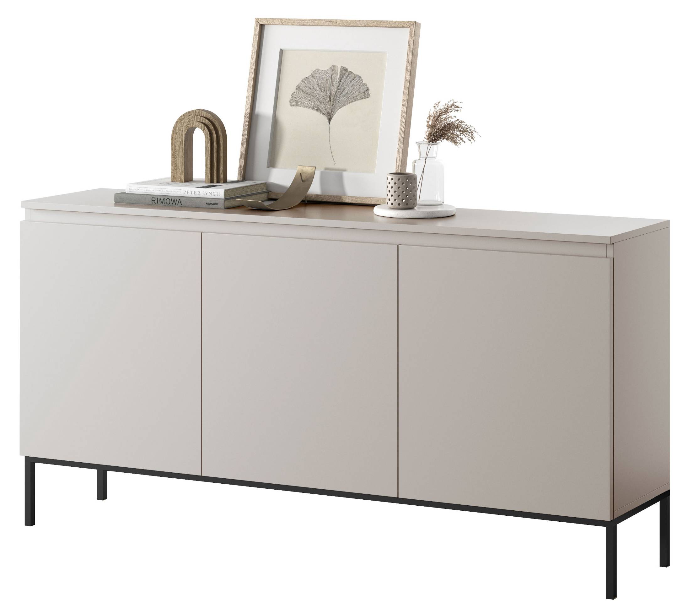 Selsey Savoni I Meuble TV, Mélamine, Noir, 140 cm