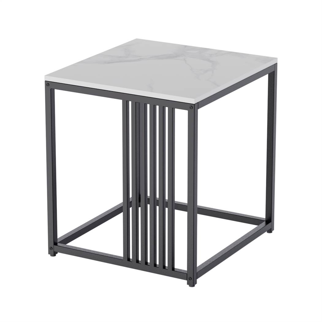 Aneutr Couchtisch 2er Set - Marmor Optik Mit Metallrahmen Gold+Weiß